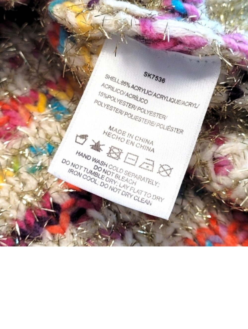 Anthropologie Stellah Sweater Myla Sparkled Metallic Multicolor Knit Small - Picture 8 of 11